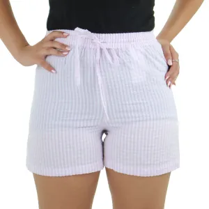 Women's Checked Cotton Short,Purple/White Stretch Flex