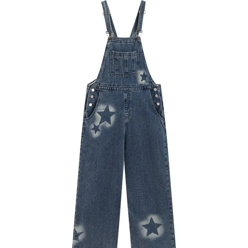 Straight Leg Wide Leg Denim Strap Pants Travel Vibe