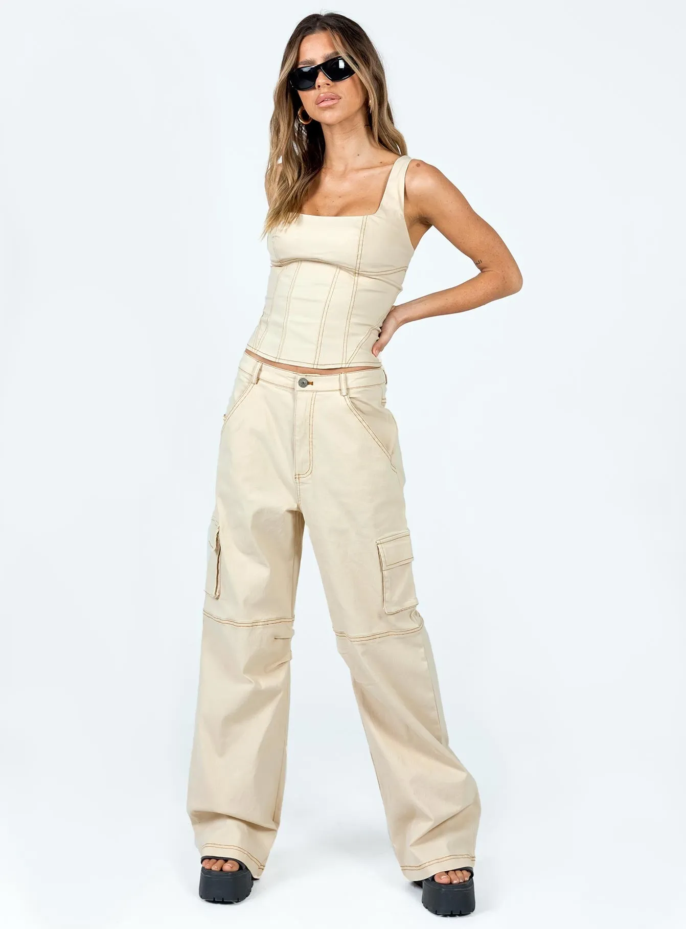 Dobson Pants Beige Mesh Lined