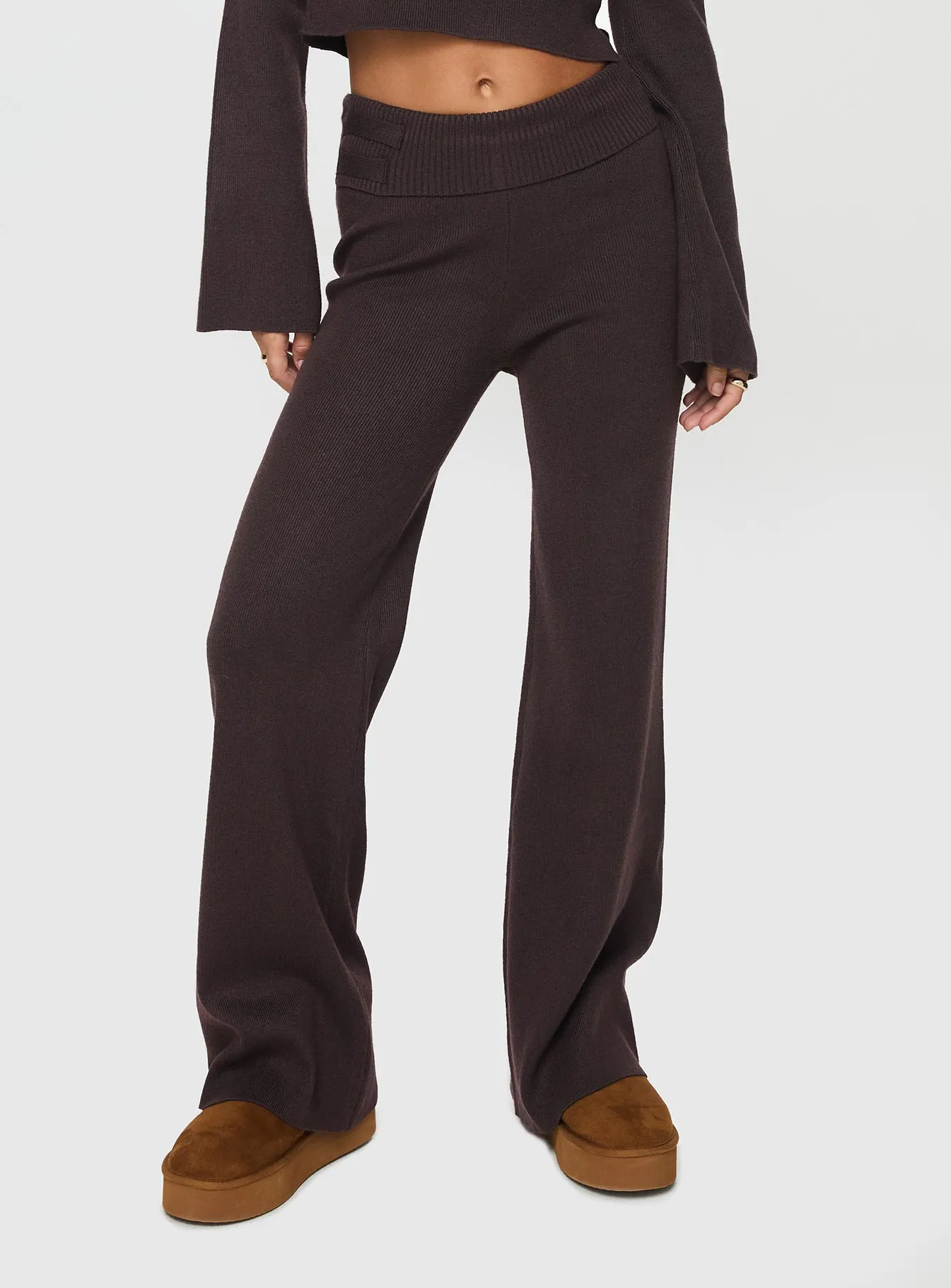 Flex Foam Inserts Sleek lines Try Me Knit Pants Chocolate Tall