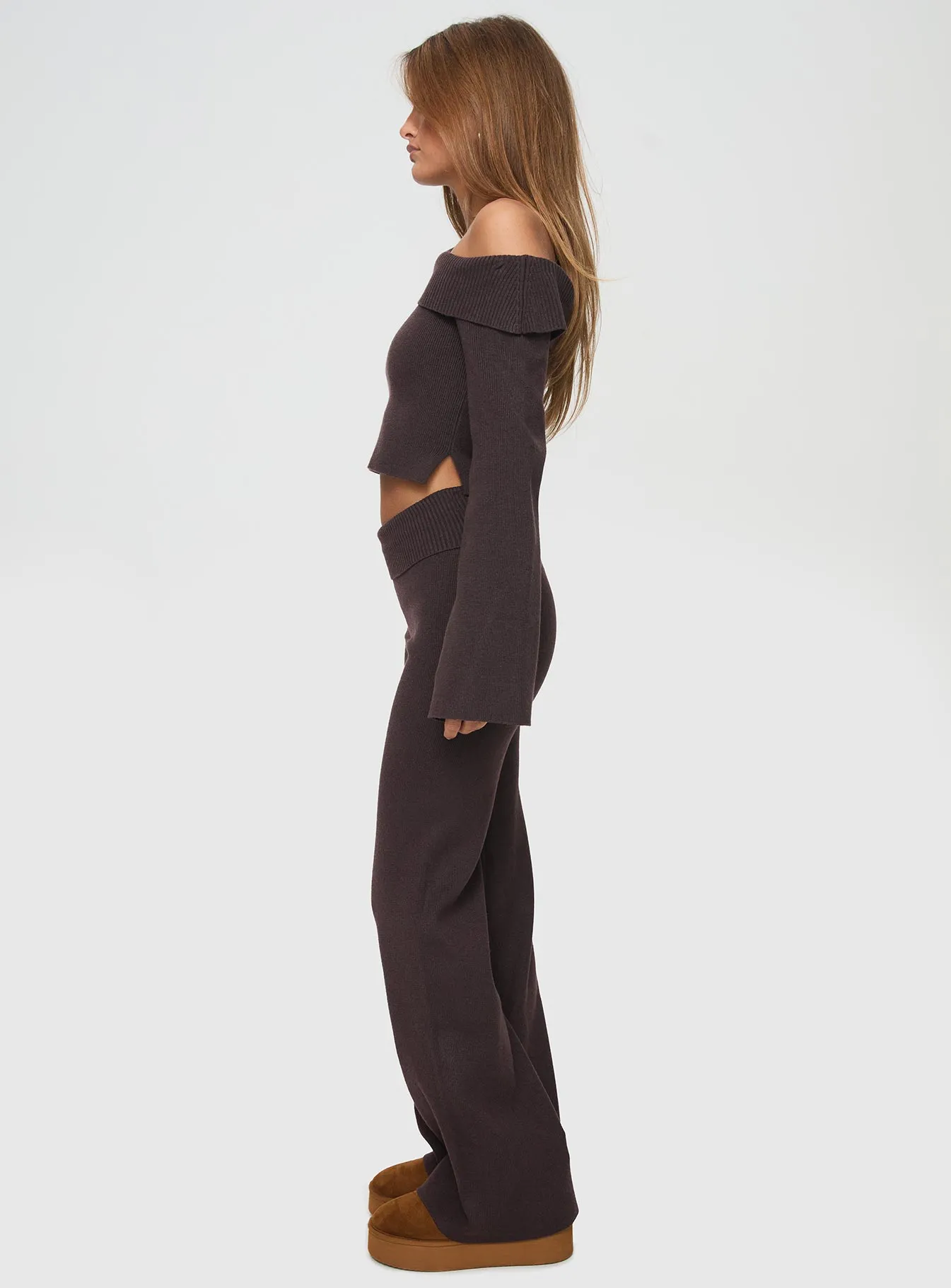 Comfy Movement Fit Try Me Knit Pants Chocolate Tall