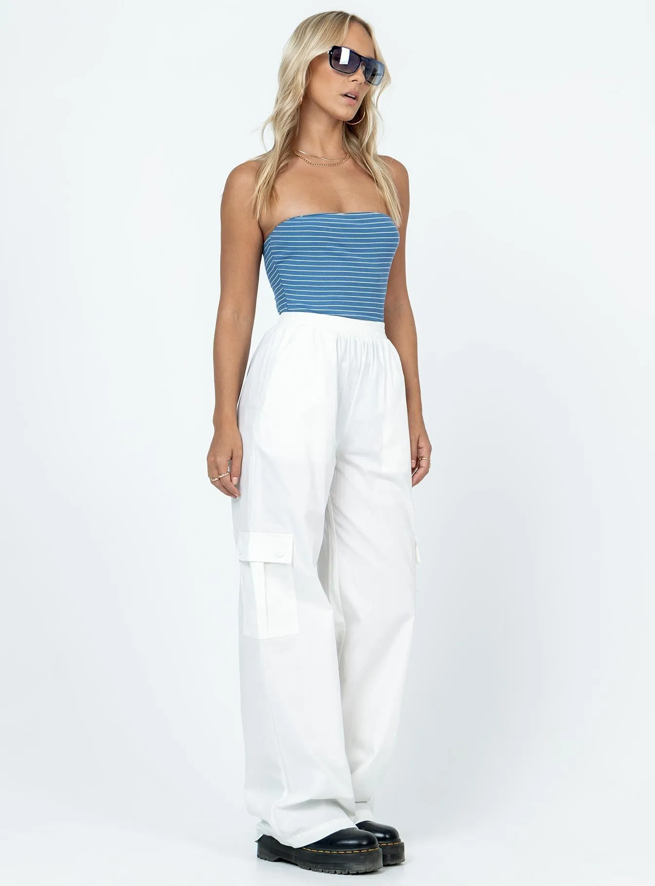 Clean Finish Lista Elastic Pocket Pants White