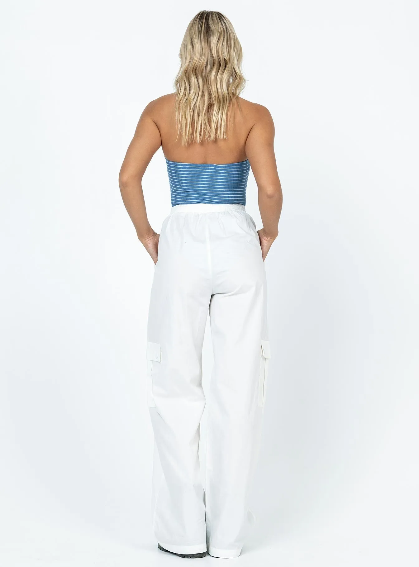 ReinforcedSeams All Day Comfort Fit Lista Elastic Pocket Pants White