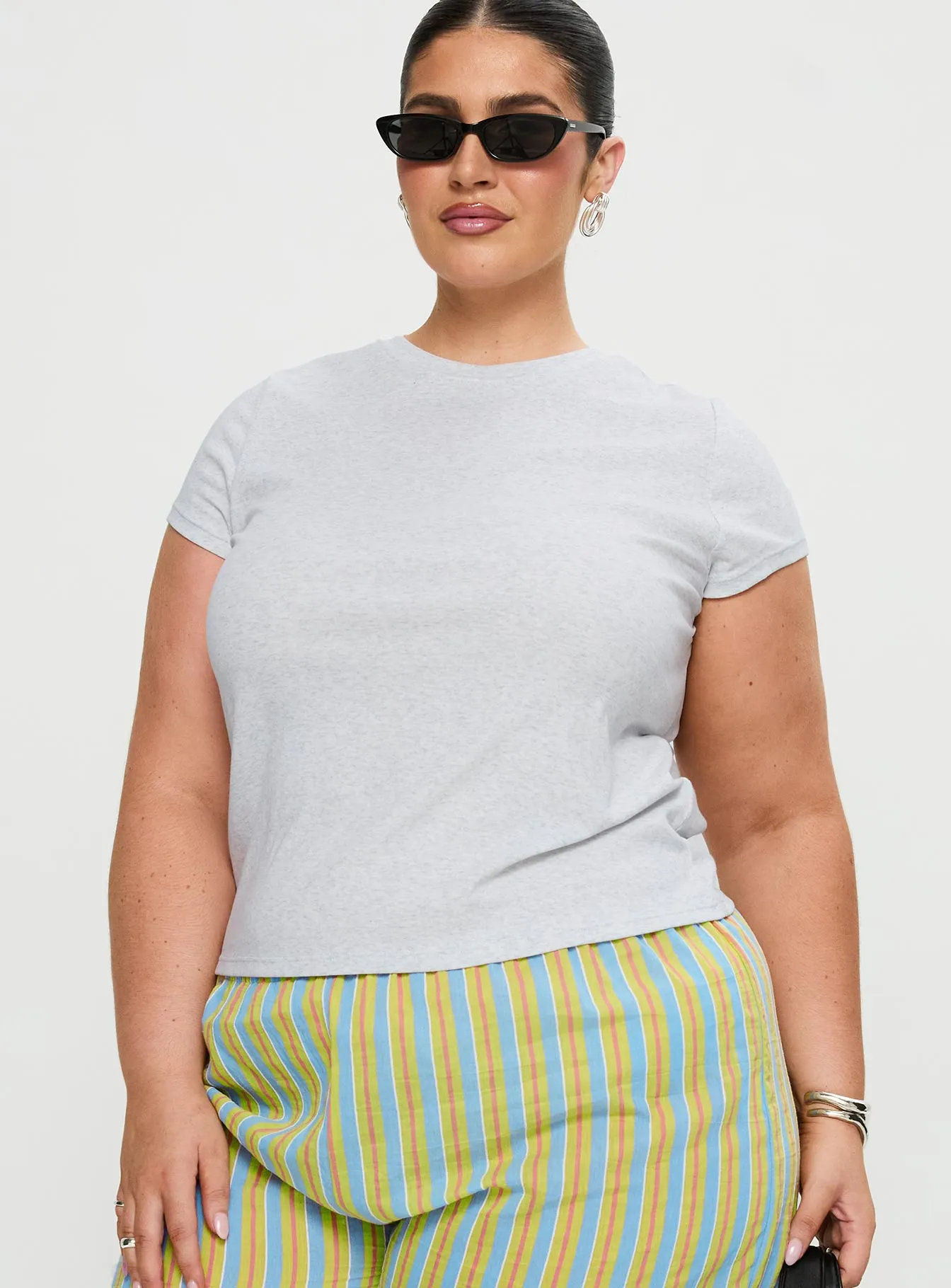 Smooth Finish Prestige Longline Baby Tee Grey Curve