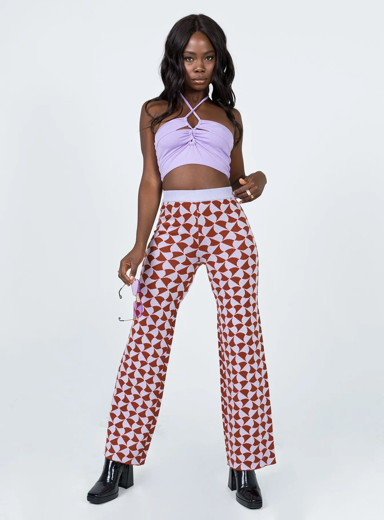 Cozy Fit Kirsty Retro Tile Pants Pink
