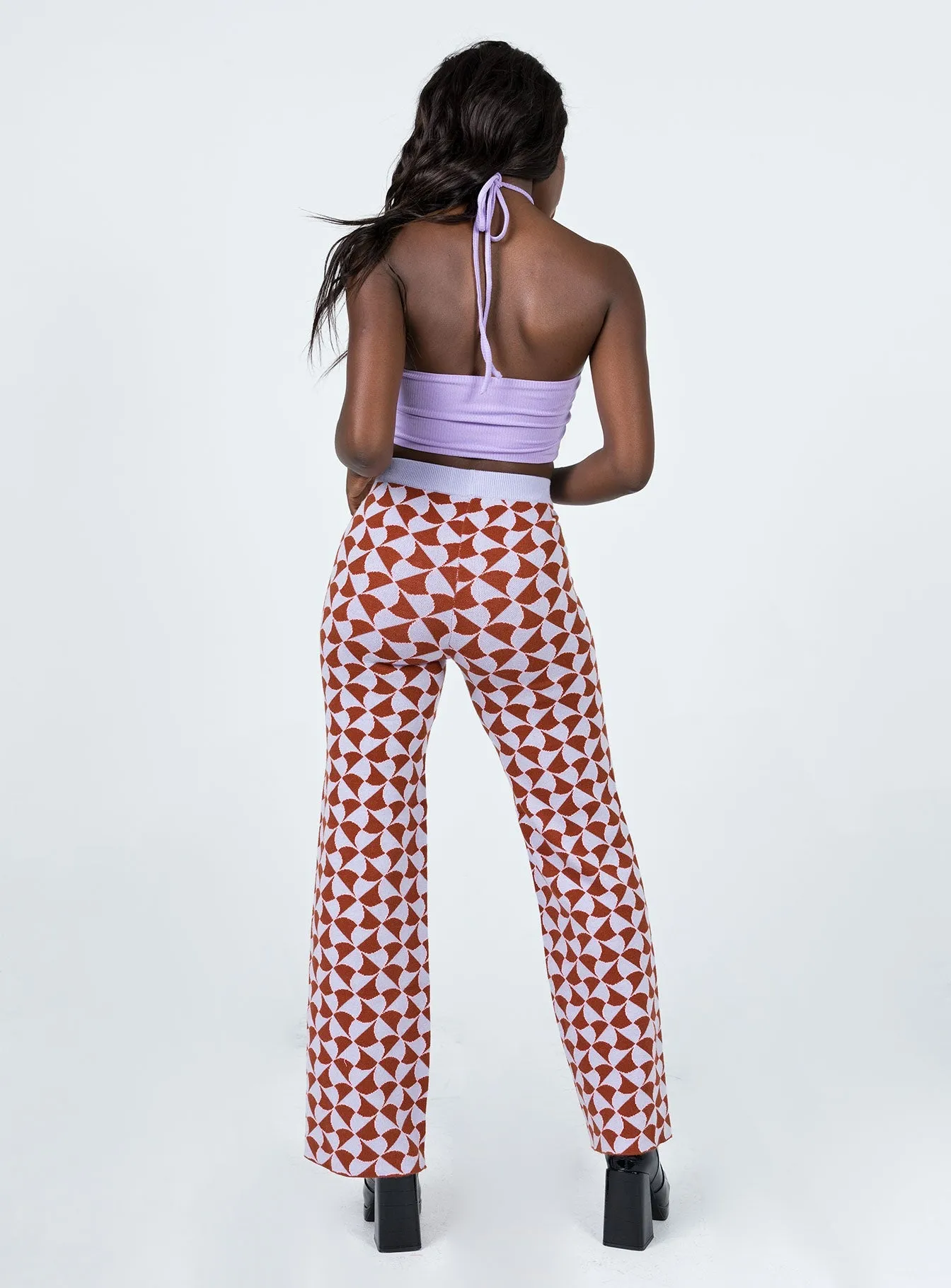 Kirsty Retro Tile Pants Pink Seamless Design Functional fashion wear