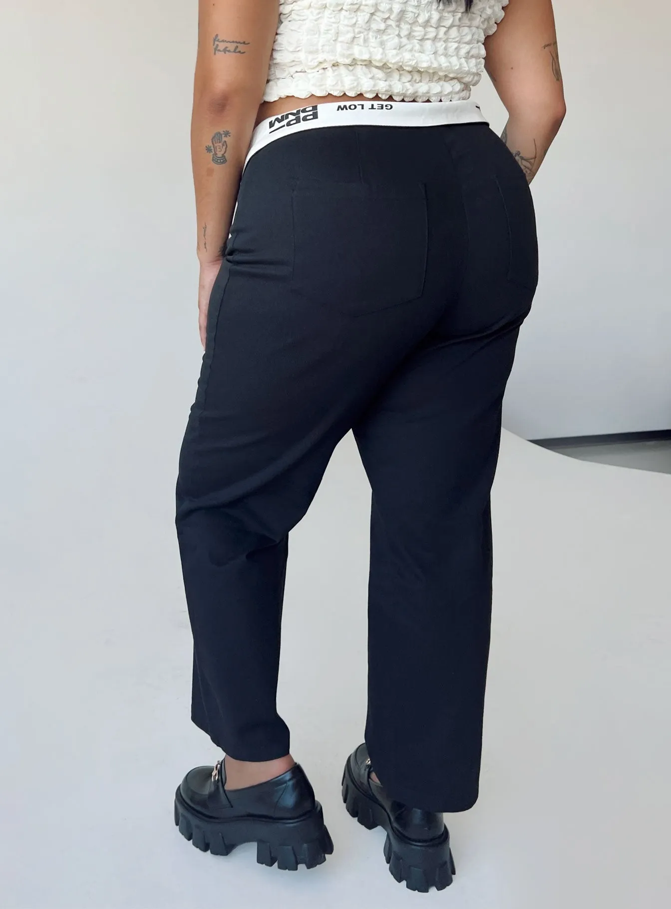 Dava Low Rise Pants Black Curve Quick Adjust Fit
