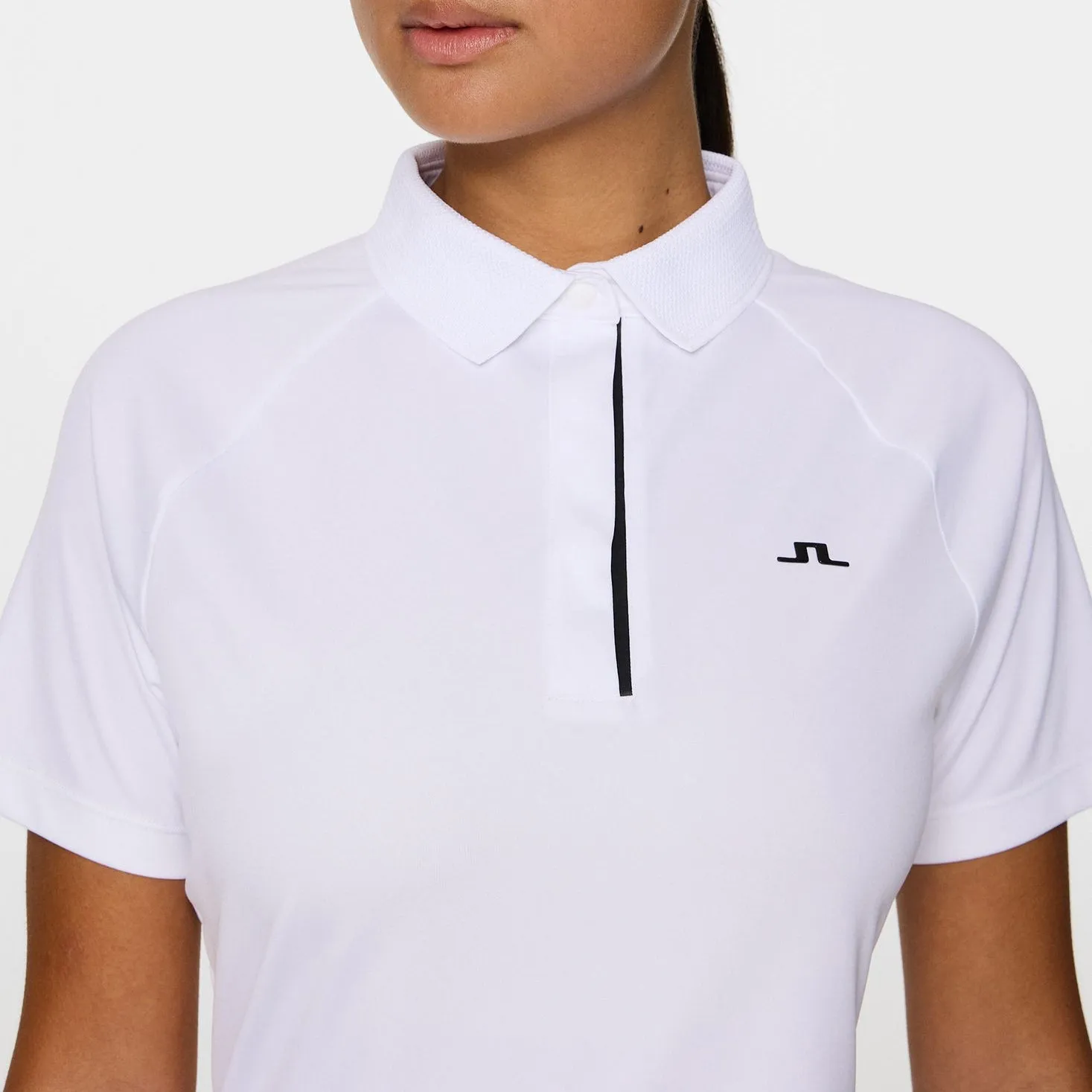 J.Lindeberg Women's Tara Golf Polo Shirt - White China Cool