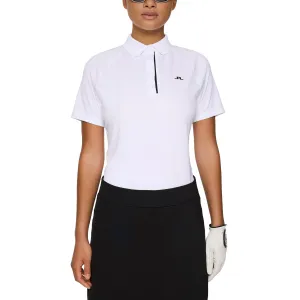 J.Lindeberg Women's Tara Golf Polo Shirt - White Calm Tone Dad Core