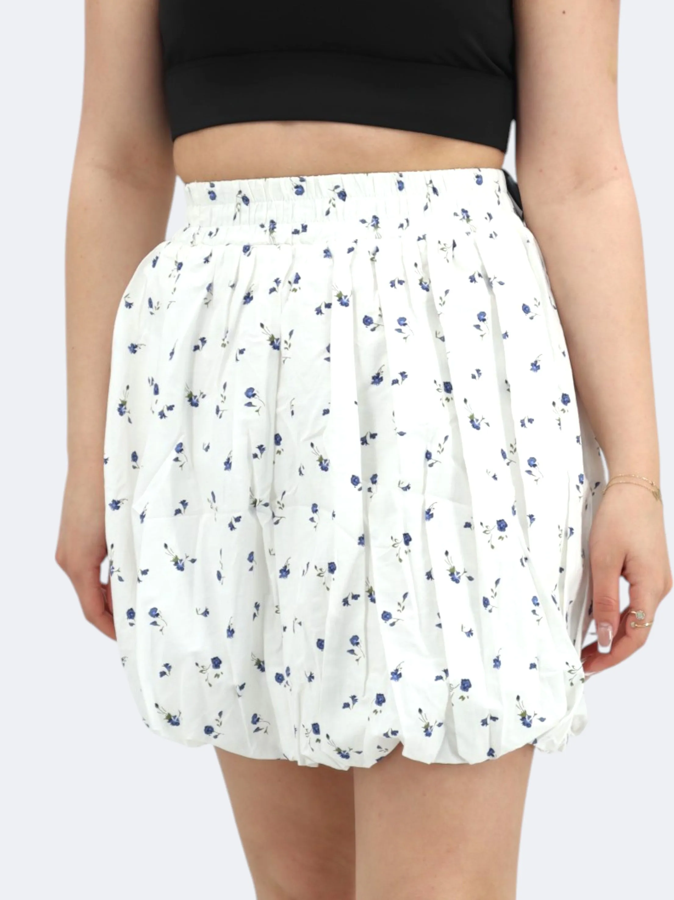 Women's Floral Printed Sports Skirt,White Clean Fit