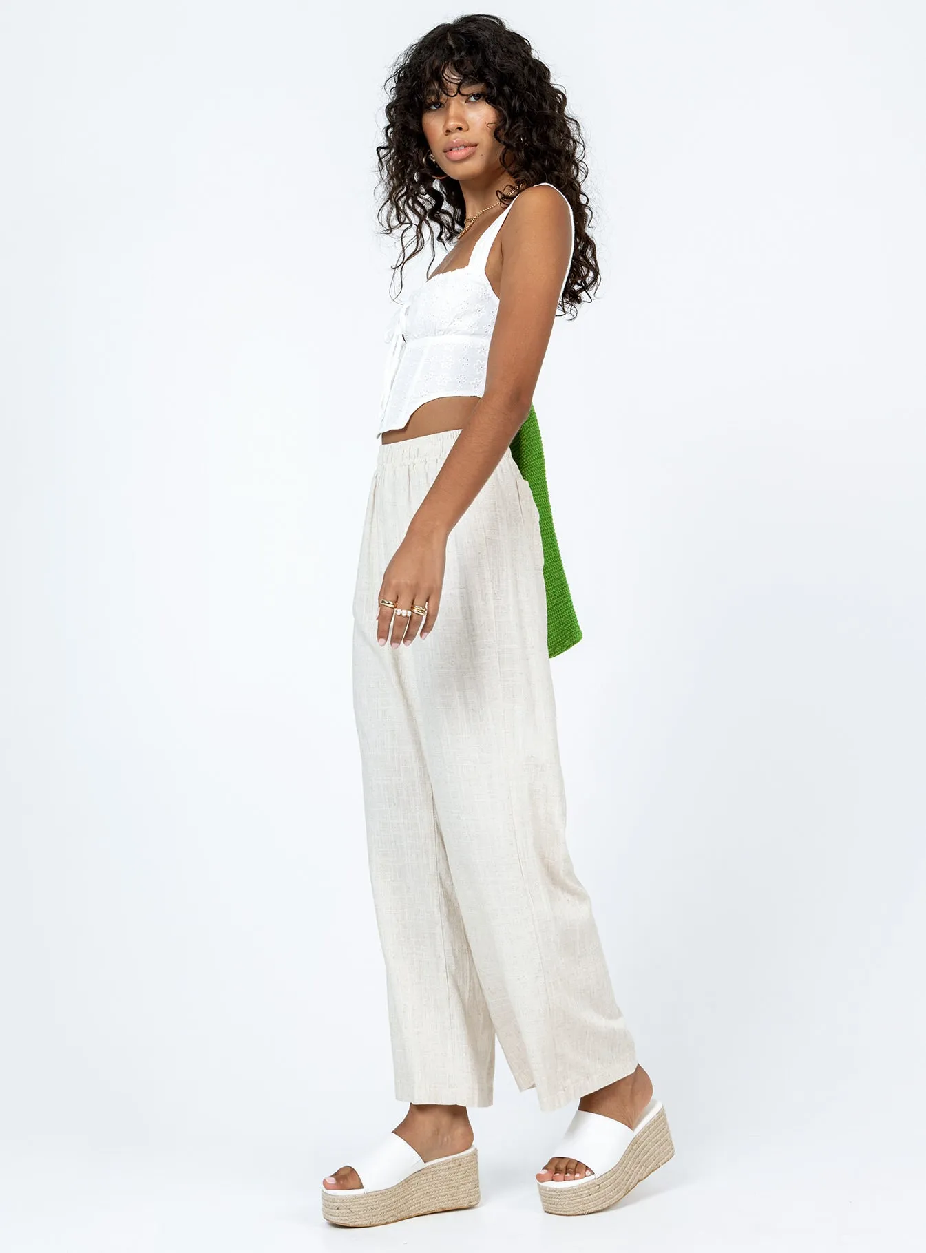 Flex Fit Louis Linen Blend Pants Beige