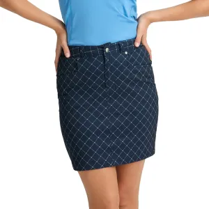 Street Vibe Family Celebration Rohnisch Women's Chie Comfort Golf Skort - Micro R Check Navy