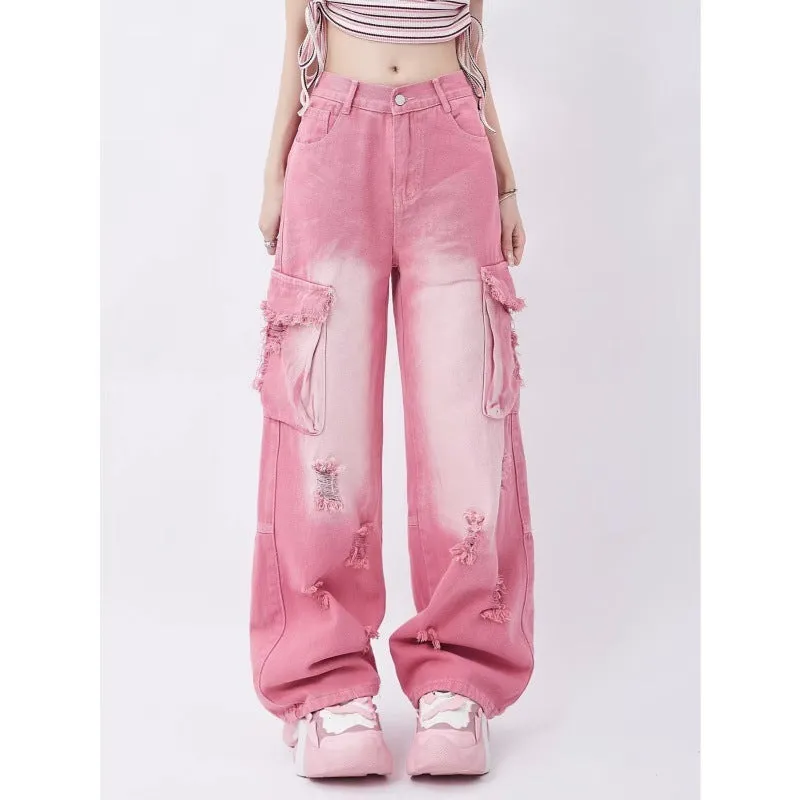 Design Sense Niche Cute Straight Jeans For Women NonChafe Elegant Layer