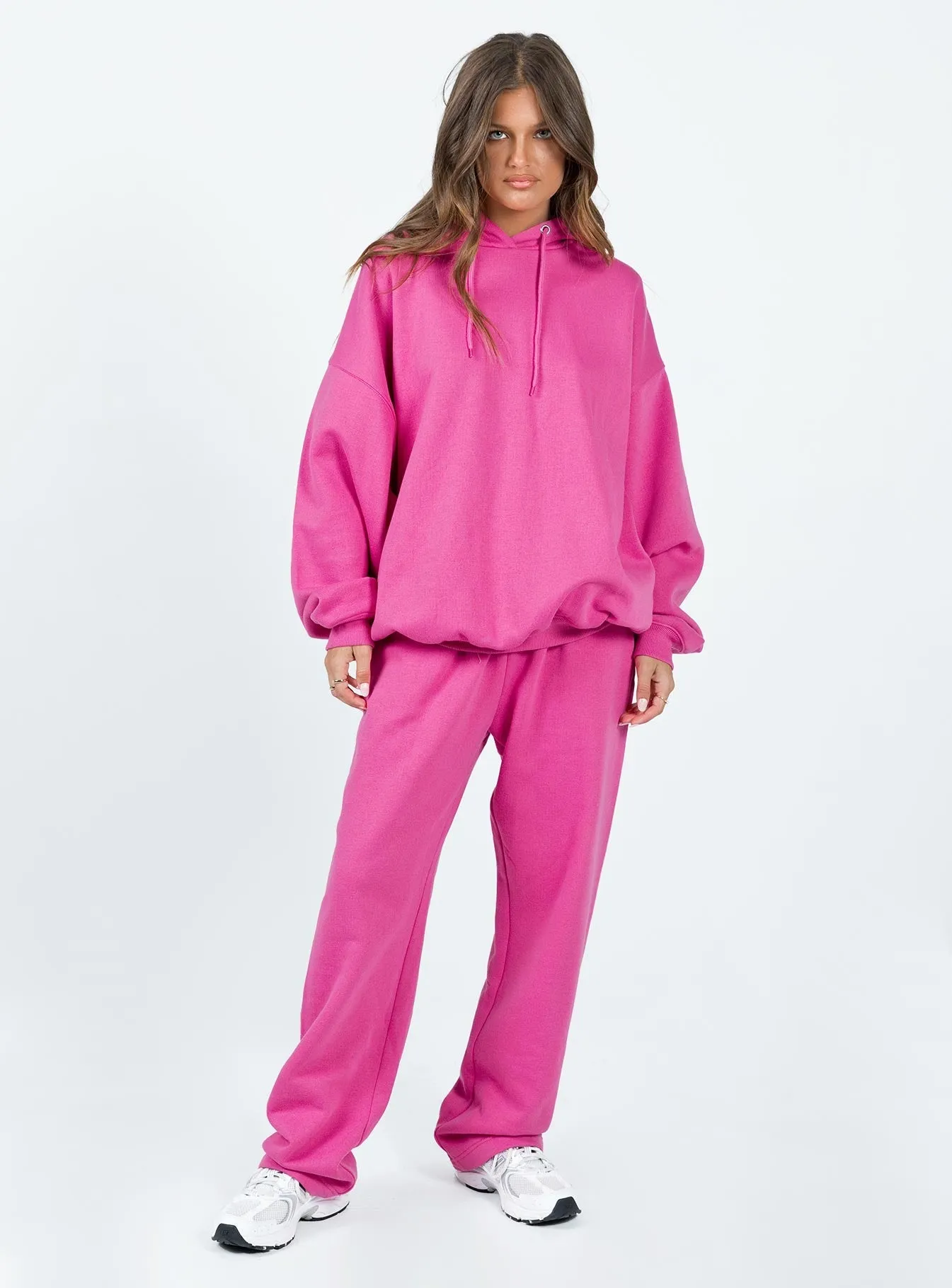Arya Straight Leg Track Pants Pink Casual Performance Fit Utility Style