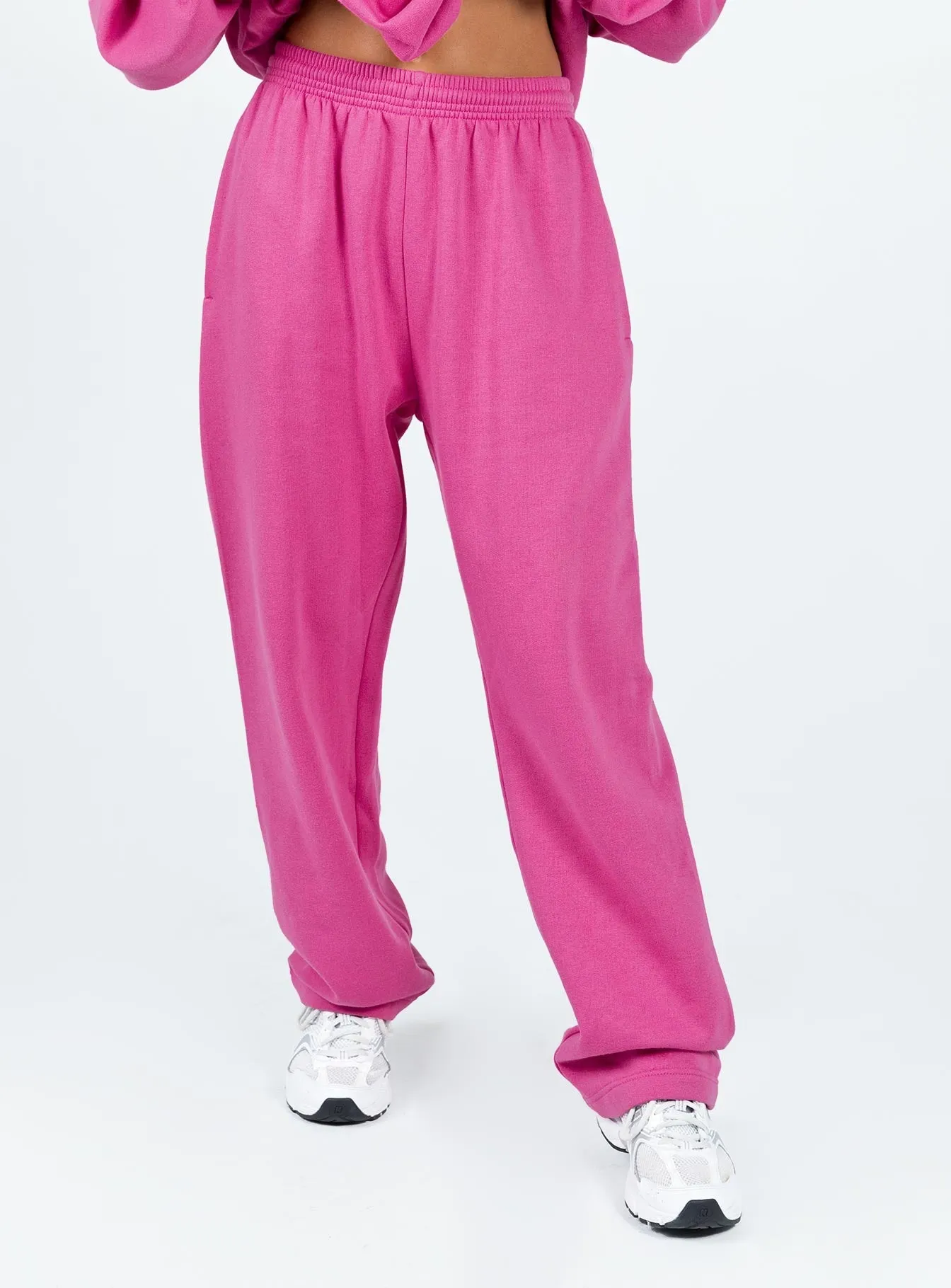 Arya Straight Leg Track Pants Pink Back pockets RecyclablePackaging