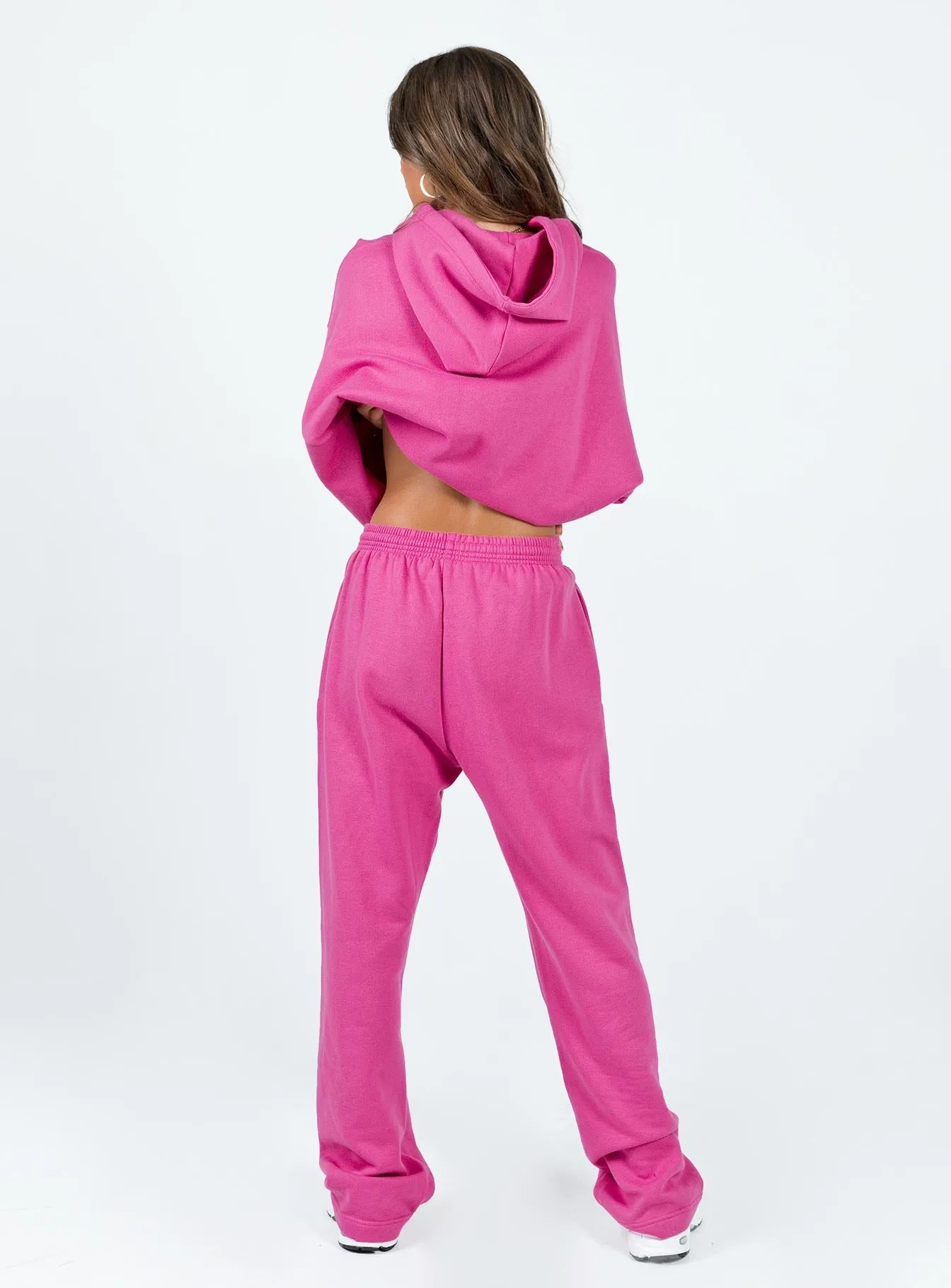 Flexible Durability Arya Straight Leg Track Pants Pink