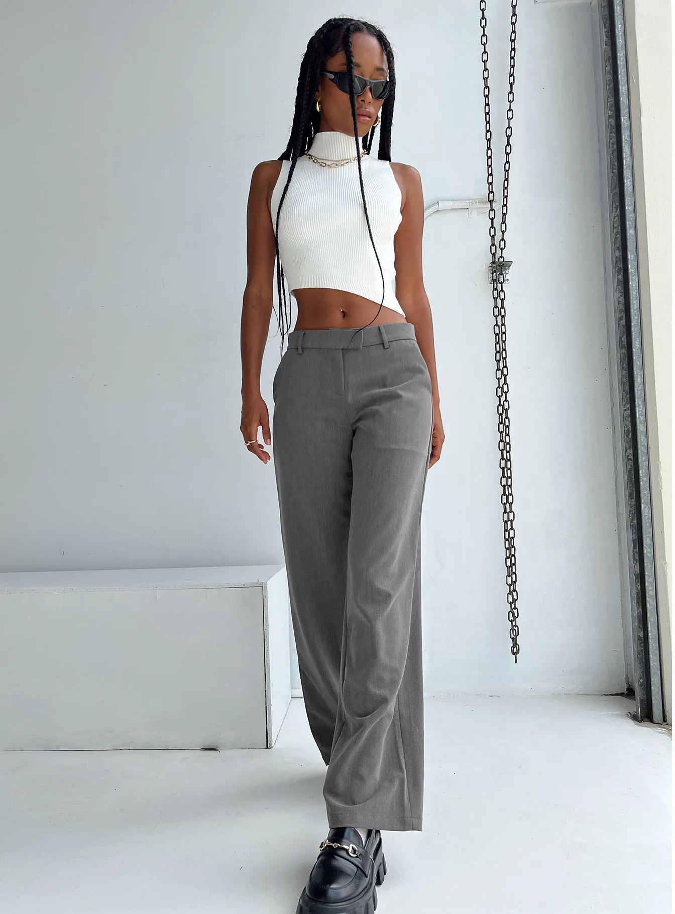 Motel Jabba Trouser Charcoal Decorative stitching