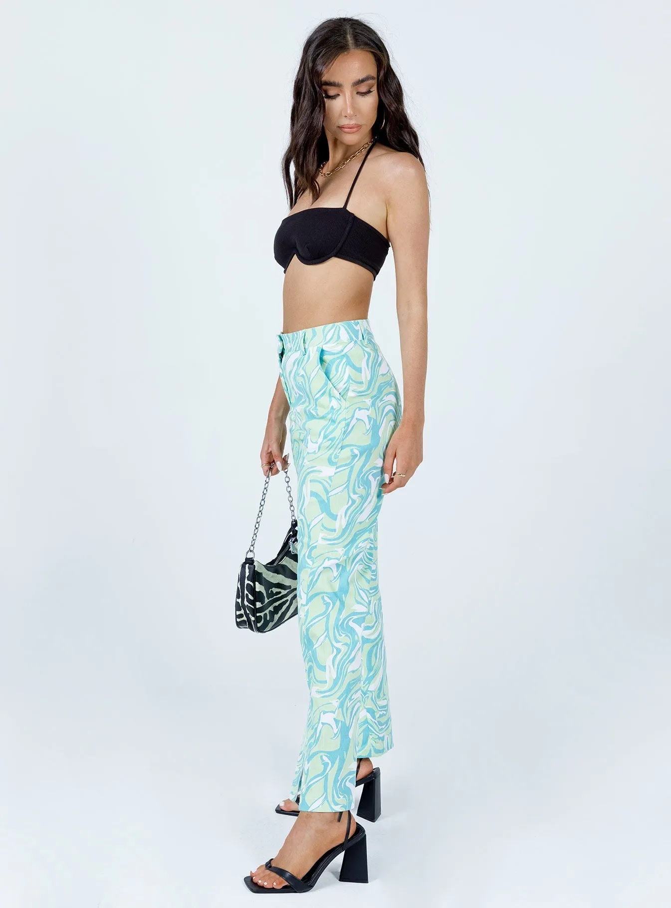 Zaid Pants Green No Frills Fit Comfortable Look