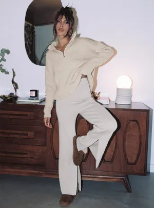 Seamless construction Daily Motion Allen Ribbed Pants Cream