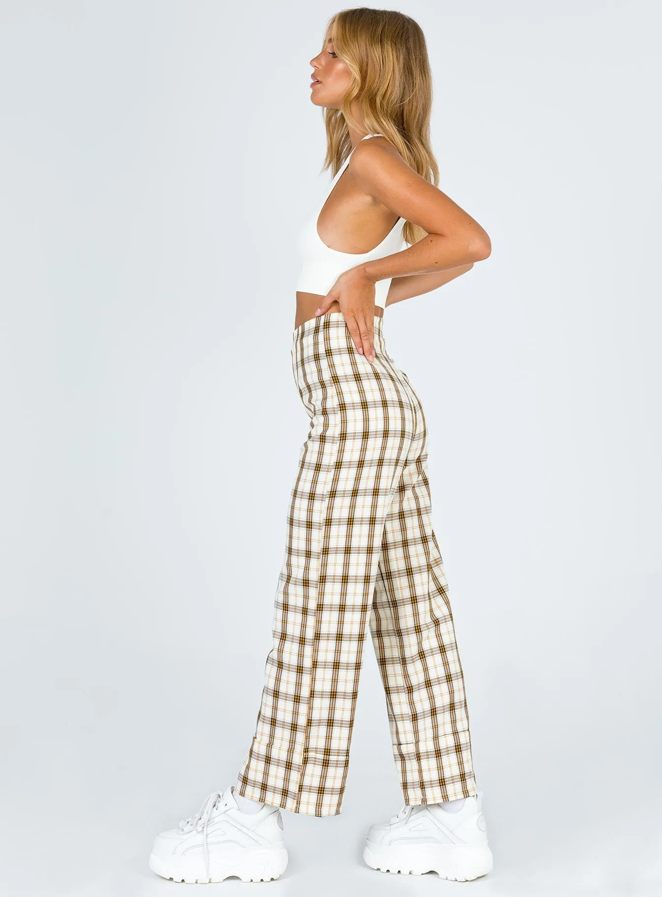 Euros Pants Yellow Check Layer-Friendly