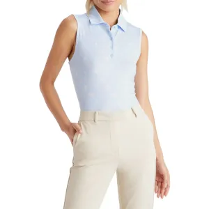 Cyber Glow G/Fore Women's RGB Tech Jersey Sleeveless Golf Polo Shirt - Sky