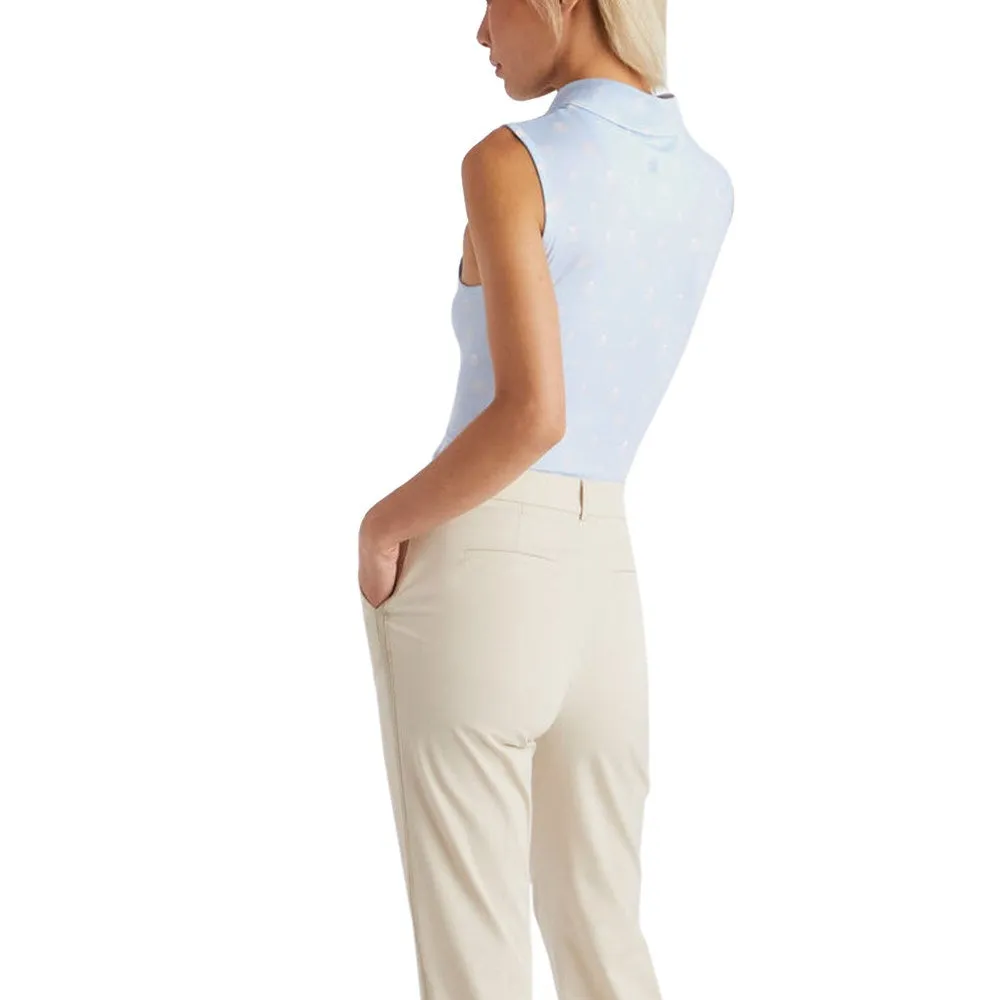 Halo Glow Winter Fit G/Fore Women's RGB Tech Jersey Sleeveless Golf Polo Shirt - Sky