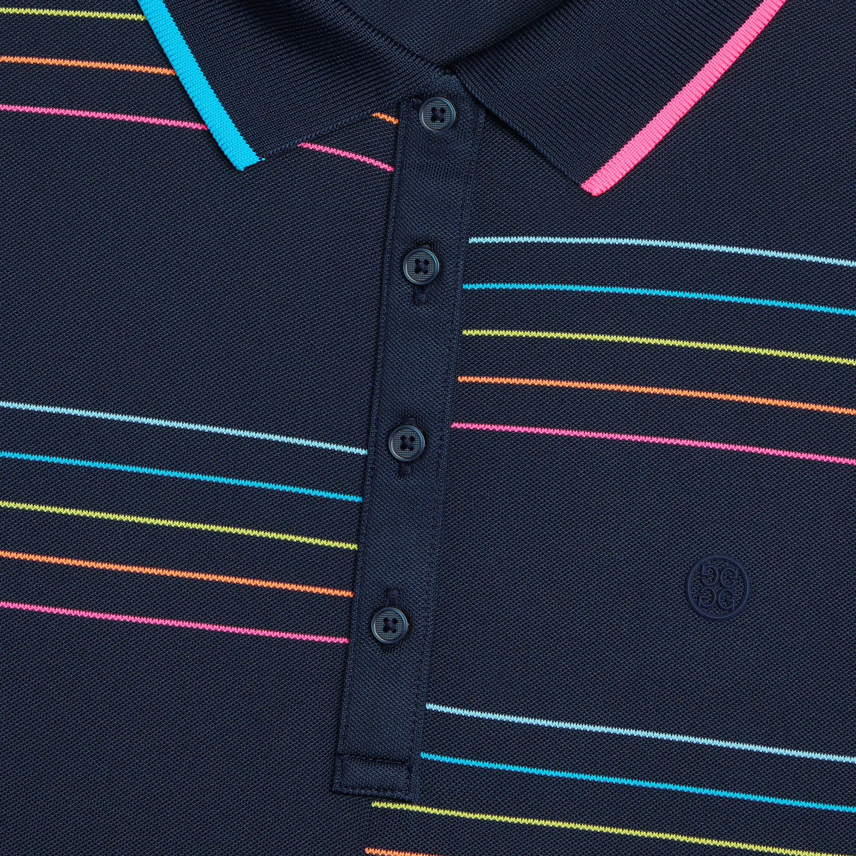 G/Fore Women's Split Stripe Tech Pique Sleeveless Golf Polo Shirt - Twilight ThermalRegulating Layer