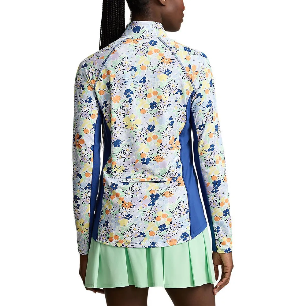 Scandi Clean LightweightWeave RLX Ralph Lauren Women's UV Jersey 1/4 Zip Pullover - Floral Bouquet Print