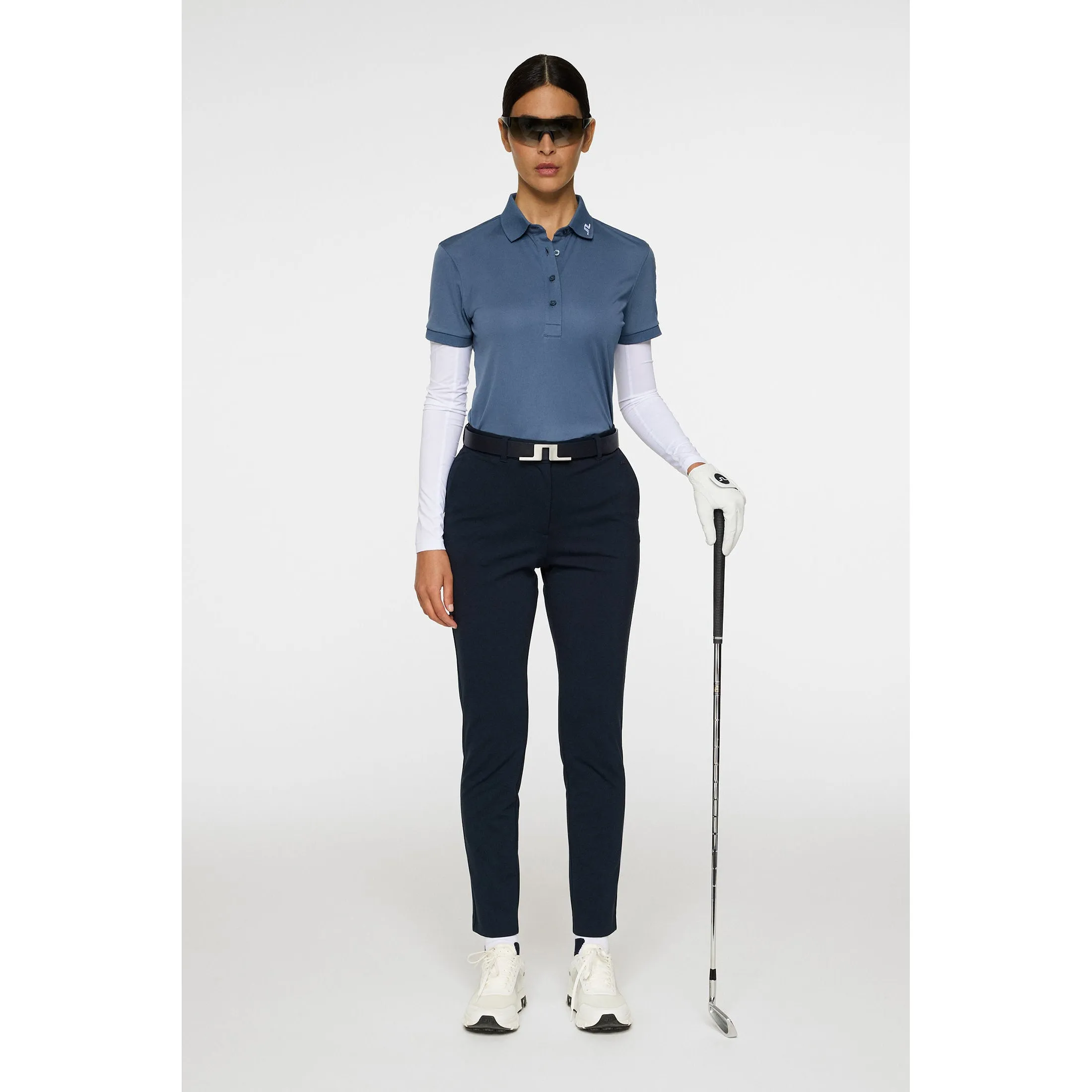 Mountain Cool J.Lindeberg Women's Tour Tech Golf Polo Shirt - Vintage Indigo