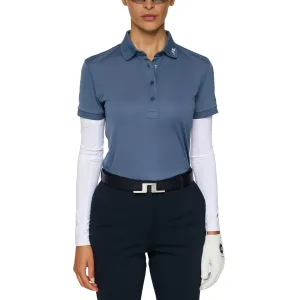 J.Lindeberg Women's Tour Tech Golf Polo Shirt - Vintage Indigo MoistureWickingTechnology