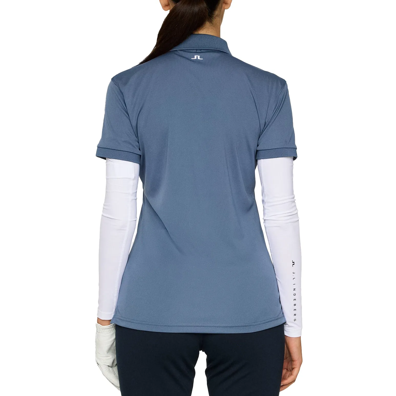 J.Lindeberg Women's Tour Tech Golf Polo Shirt - Vintage Indigo Zero Core