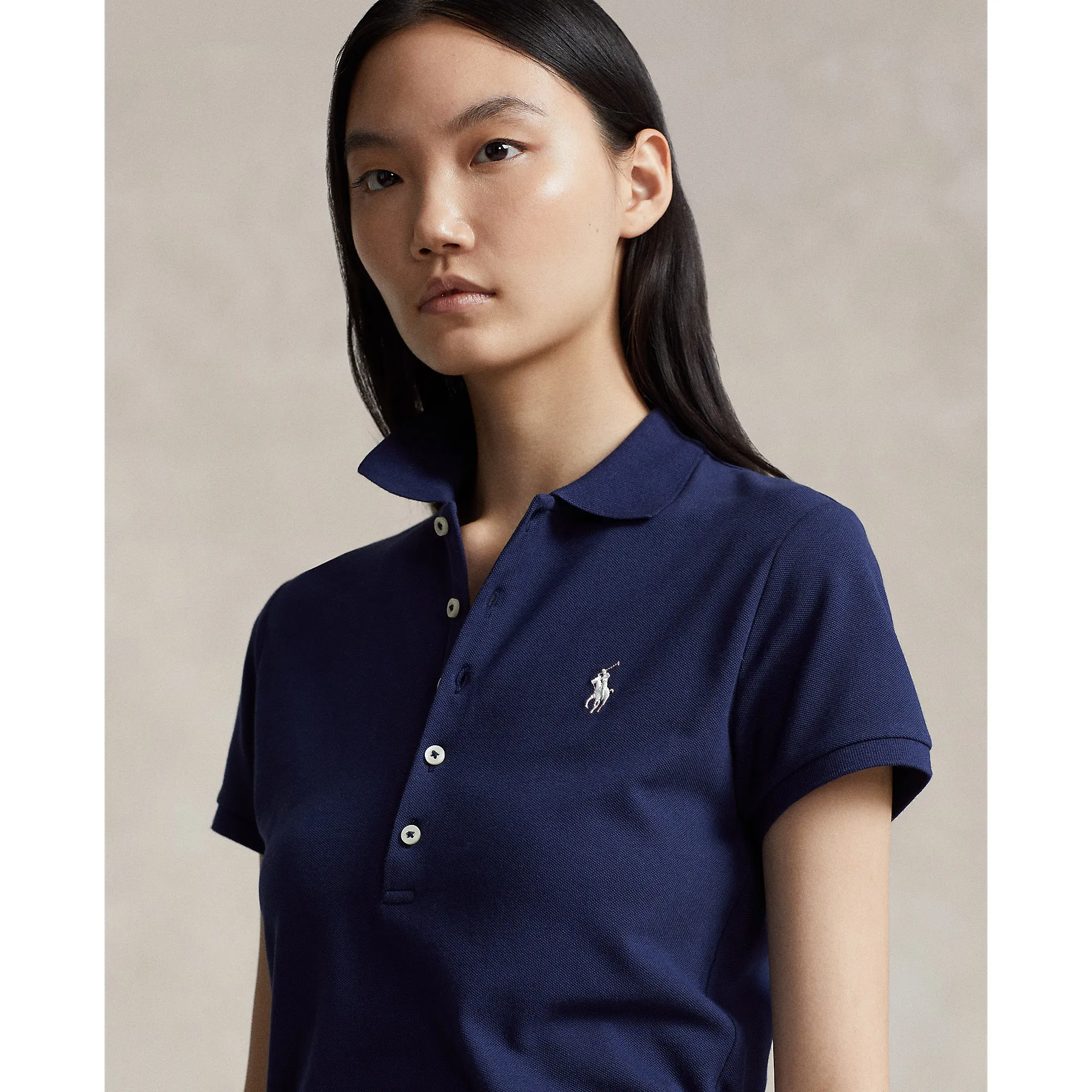 Polo Performance Ralph Lauren Women's Cotton Tailored Fit Polo Shirt - French Navy Low Care