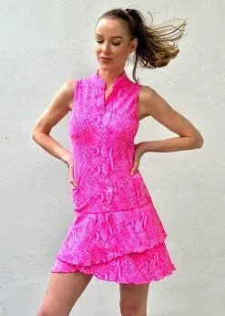 New Ella Belle Chacha Dress - Pink Python Size L MSP$160 Low Maintenance