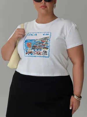 Edenia Tee White Curve Stretch Fit Design Outdoor Sports