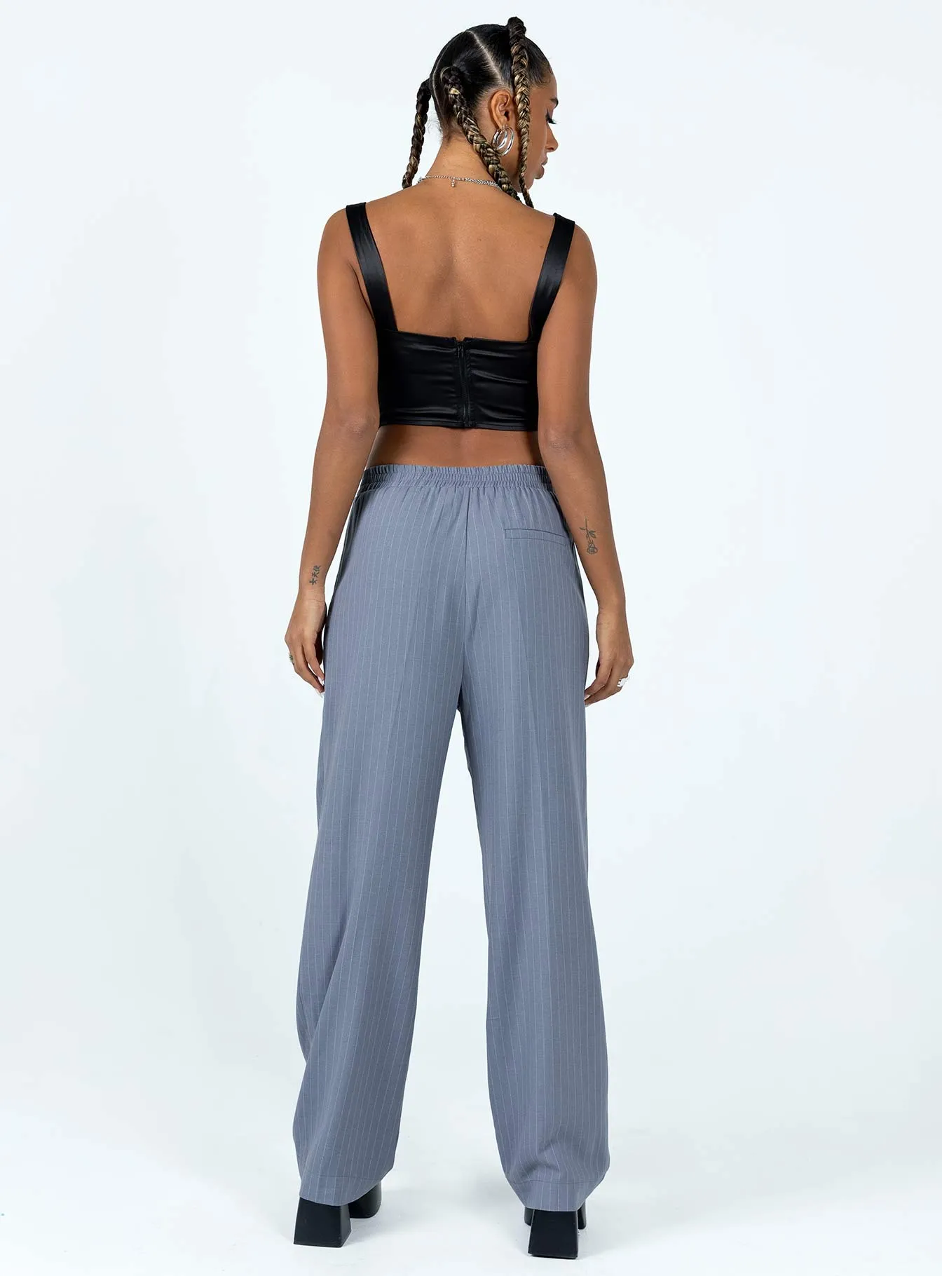 Flexible Use Agyness Pant Slate Pinstripe
