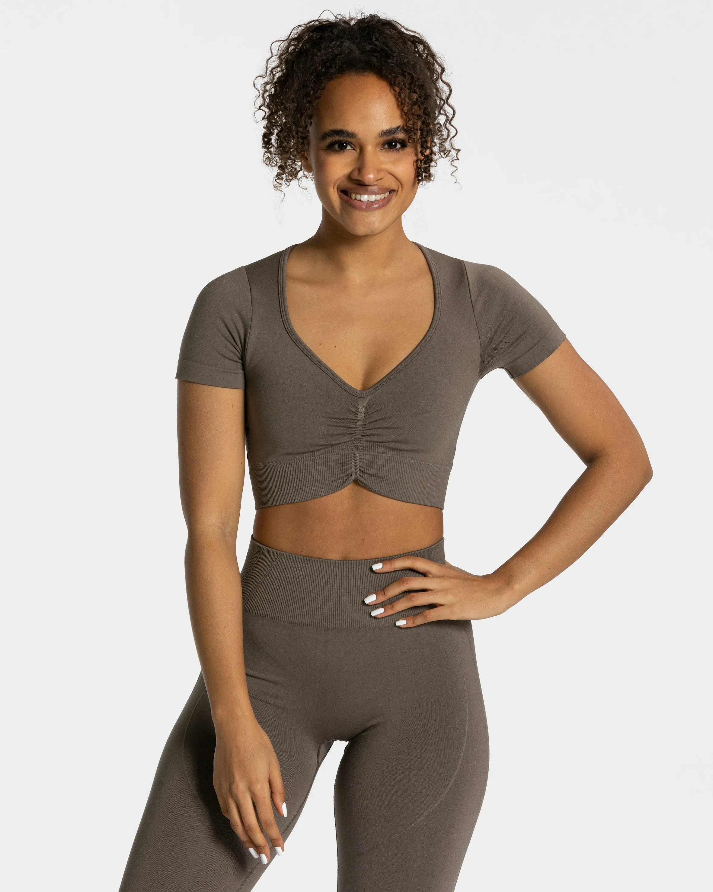 Basic Comfort Focus Crop Top "Taupe"