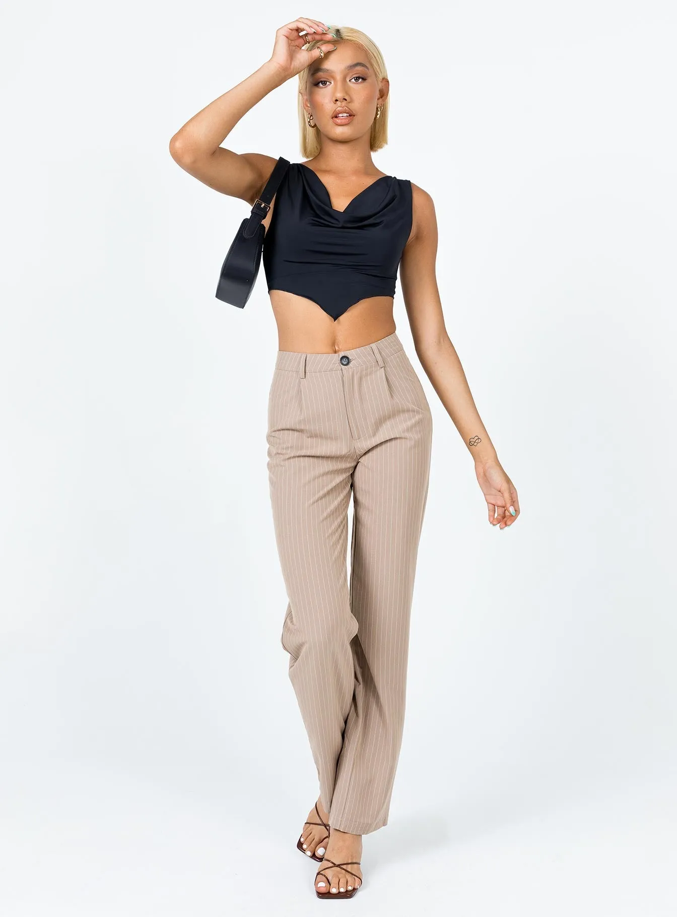 Titius Pants Beige Zero Waste Manufacturing smooth zipper