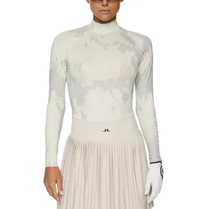 Effortless Style J.Lindeberg Women's Ella Print Compression Golf Shirt - Warp Ambrosia