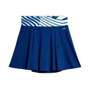 Side Pockets J.Lindeberg Women's Adis Golf Skirt - Estate Blue