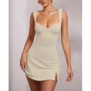 Street Flex Sexy Sling Backless Dress Women Solid Color Spaghetti Strap Hip Wrap Short Dress For Party Nightclub