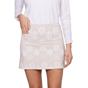Stylish Vibe ruffle trim Golftini Women's Pull On 17.5" Golf Skort - Sand Bar