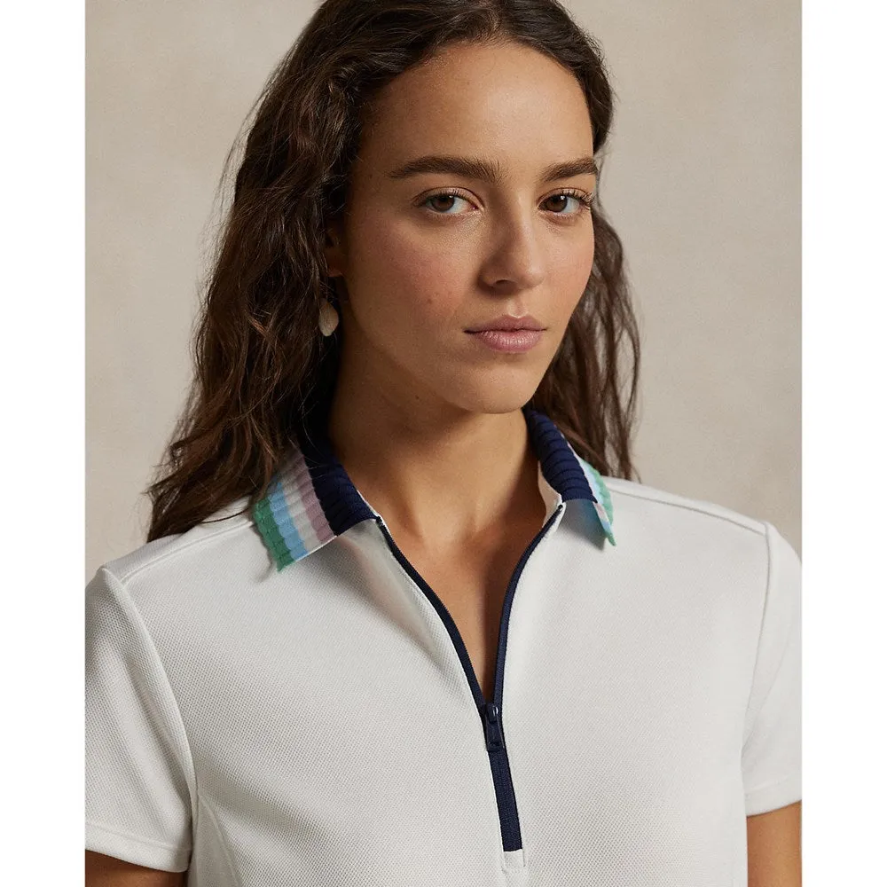 RLX Ralph Lauren Women's Knit Collar Dress - Ceramic White Texture Shot
