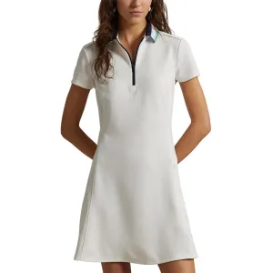 RLX Ralph Lauren Women's Knit Collar Dress - Ceramic White Neutral Look