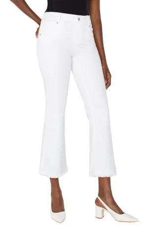 *SALE* LIVERPOOL GIA GLIDER CROPPED FLARE - WHITE UVProtectionCloth slim fit