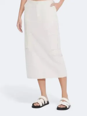 Light Outfit Women's Plain Cargo Maxi Skirt,Light Beige