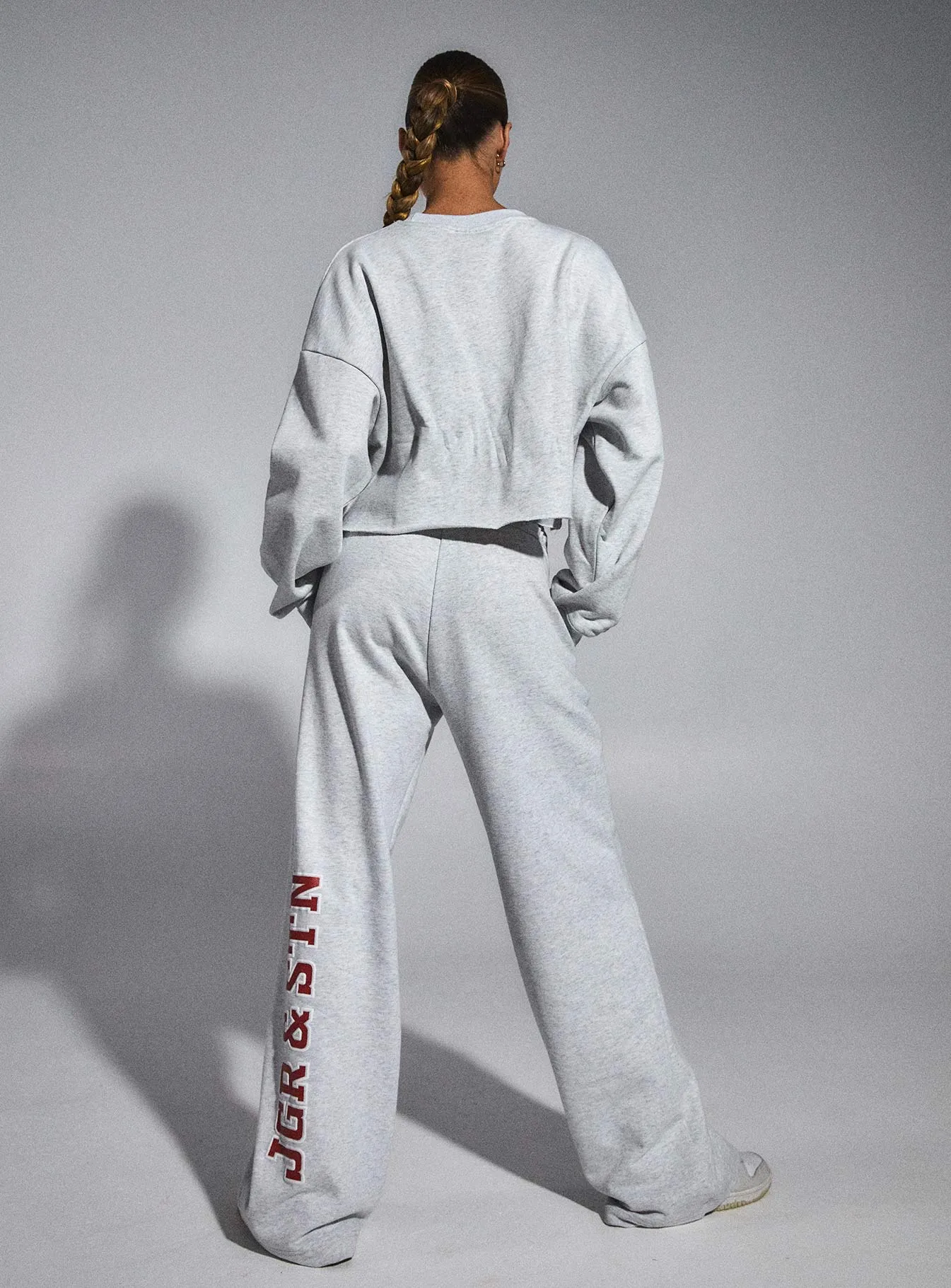 Warm Fit JGR & STN Double Play Trackies Snow Grey Marle