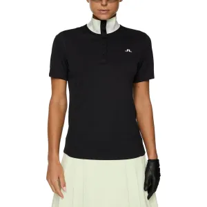 J.Lindeberg Women's Piper Golf Polo Shirt - Black Leader Fit
