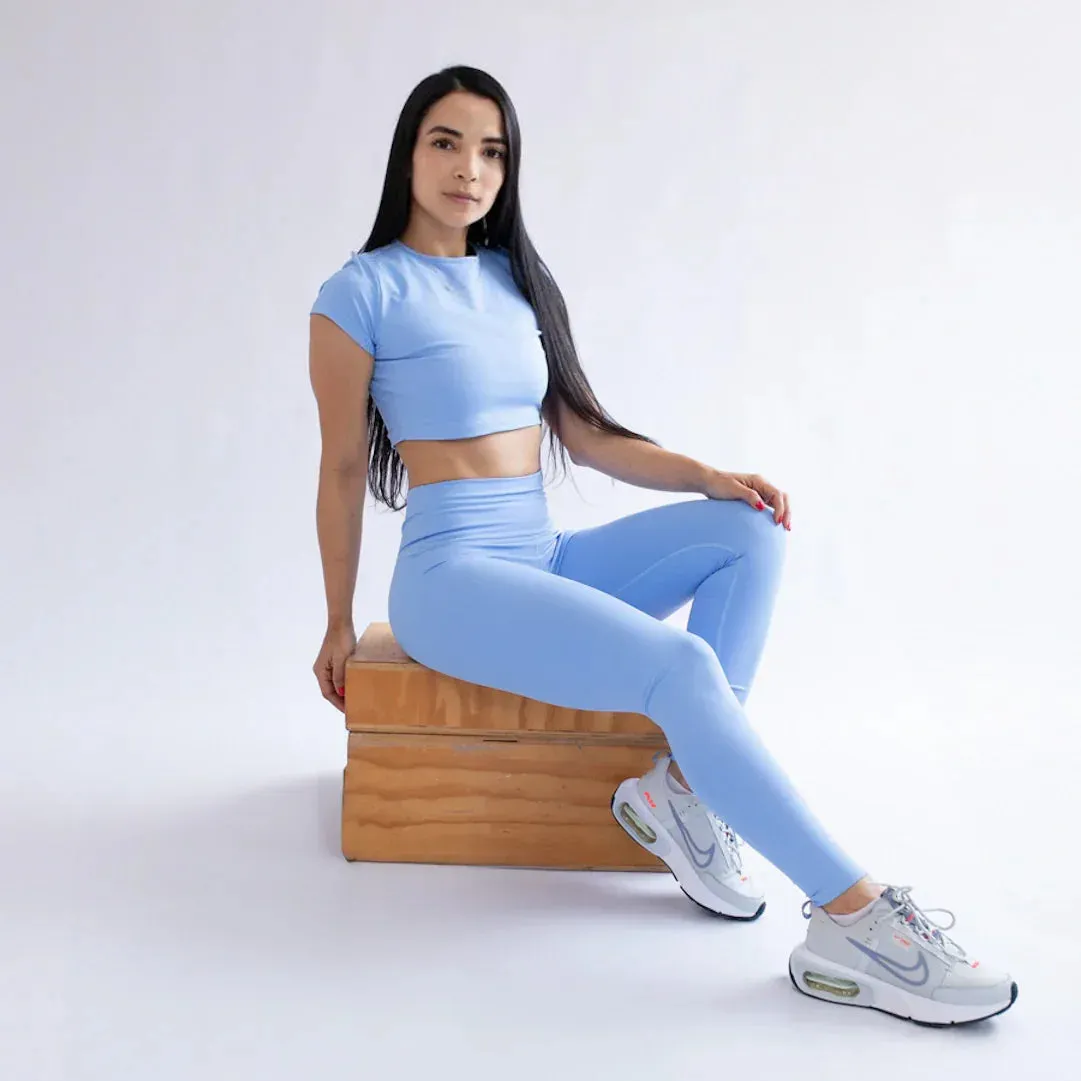 Smooth Design CROP TOP CUELLO REDONDO MANGA CORTA PARA MUJER