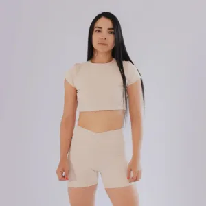 Endurance training CROP TOP CUELLO REDONDO MANGA CORTA PARA MUJER