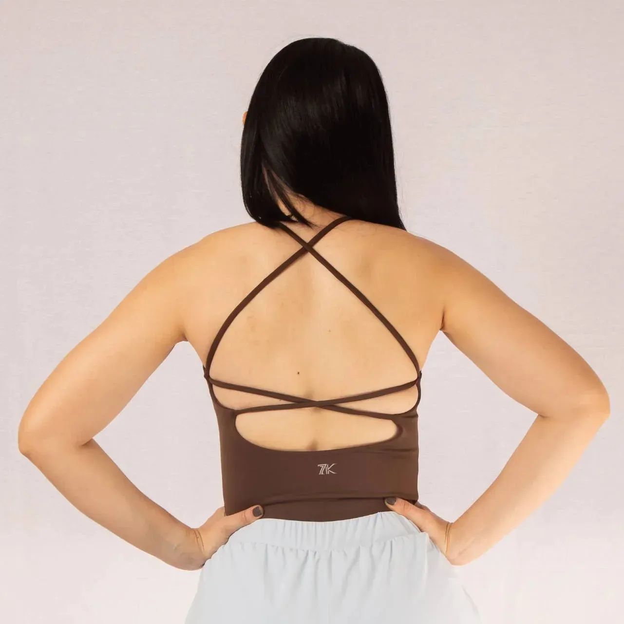 Durable Band Crisscross Back Support Top deportivo largo a la cintura
